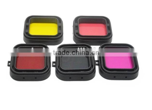 Hot New Underwater Dive Color Filter For GoPro Hero3+ Hero4 Red Yellow Purple Grey Pink