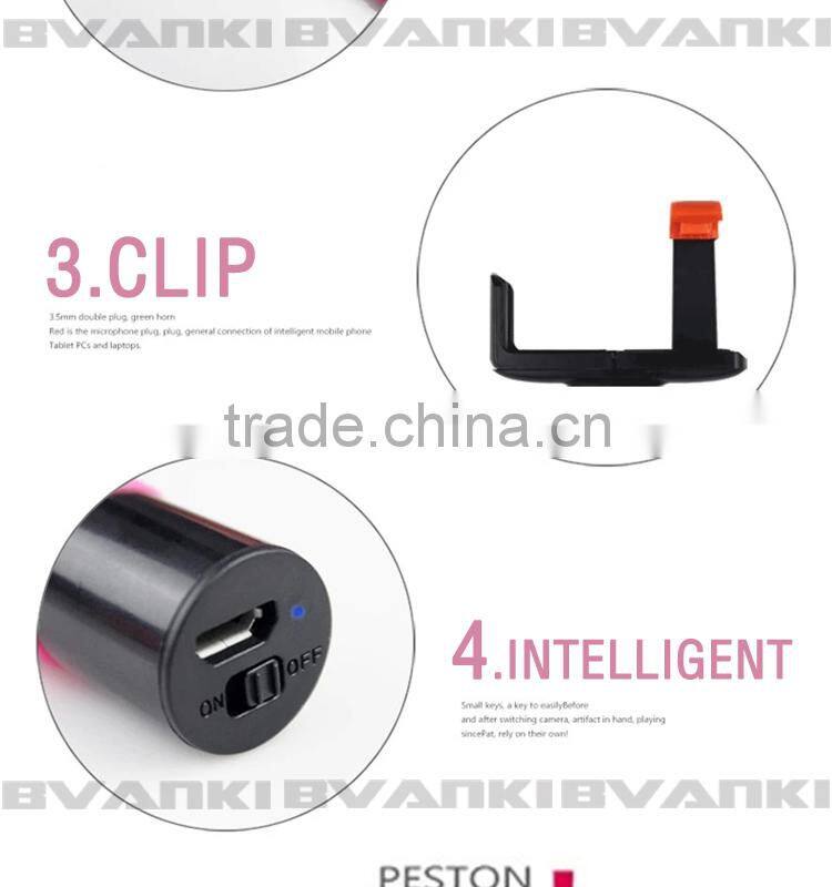 Wholesale Extendable Camera Tripod Handheld colorful wireless Monopod bluetooth Selfie Sticks with bluetooth shutter button