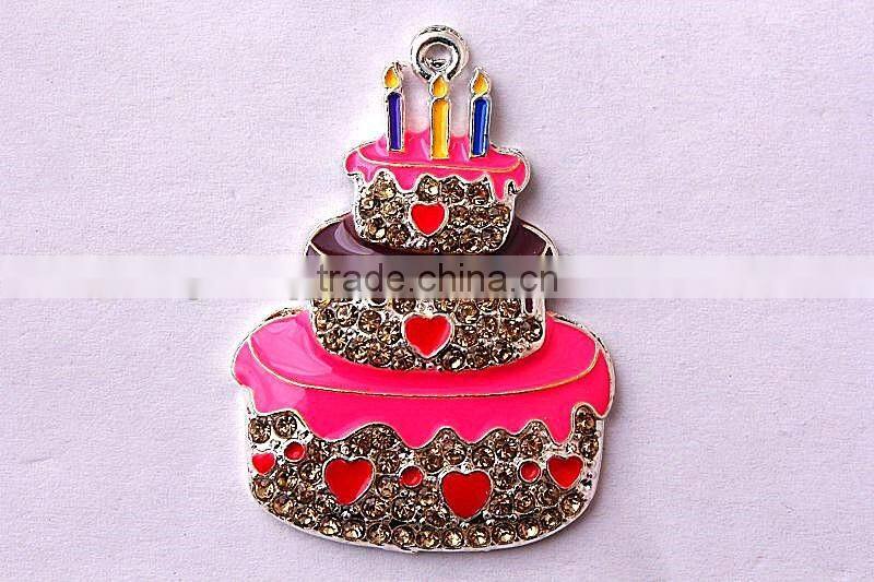 Factory Direct AAA Quality Fashion Easter Alloy hat rhinestone charming crystal pendants for kids jewelry making!!