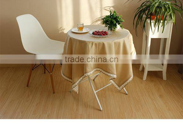 100% Polyester fake silk table cloth with ribbons