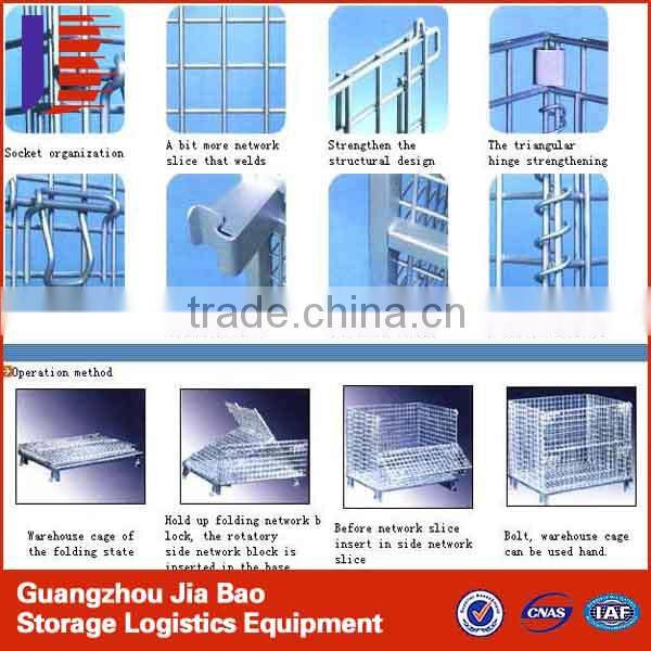 China Supplier Warehouse Metal Storage Cage With 4 Wheels