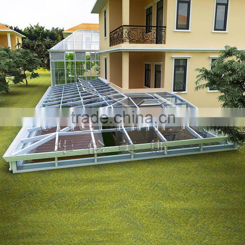 Outdoor glass winter garden,sunroom, green house