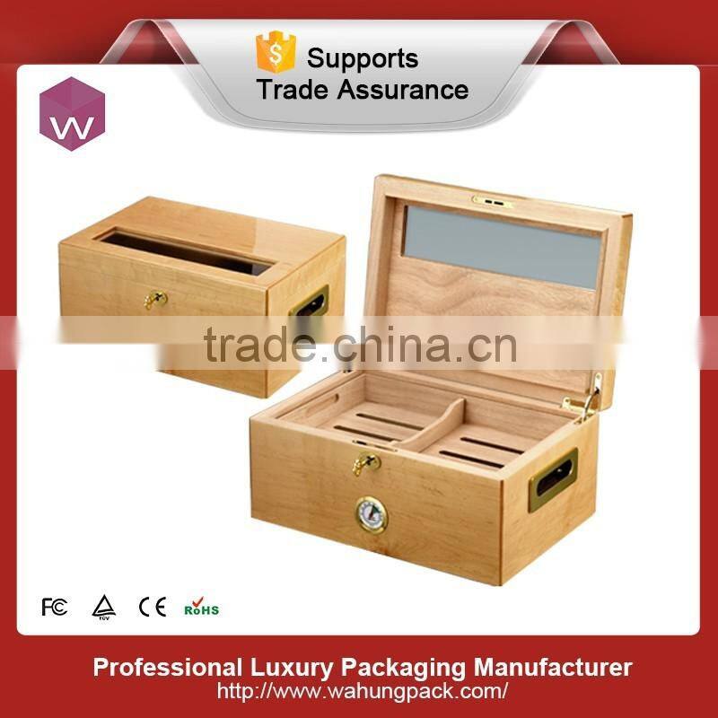 Black large empty humidor wood cigar box for sale