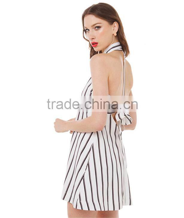New arrival Stock supply halterneck Backless sexy fashion women dress with latest design