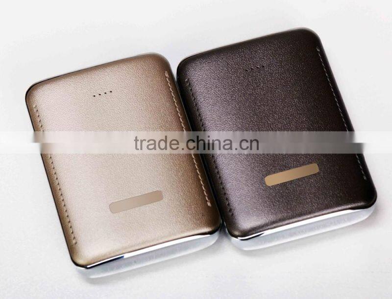 7800mah fake leather powerbank charger for mobile phone
