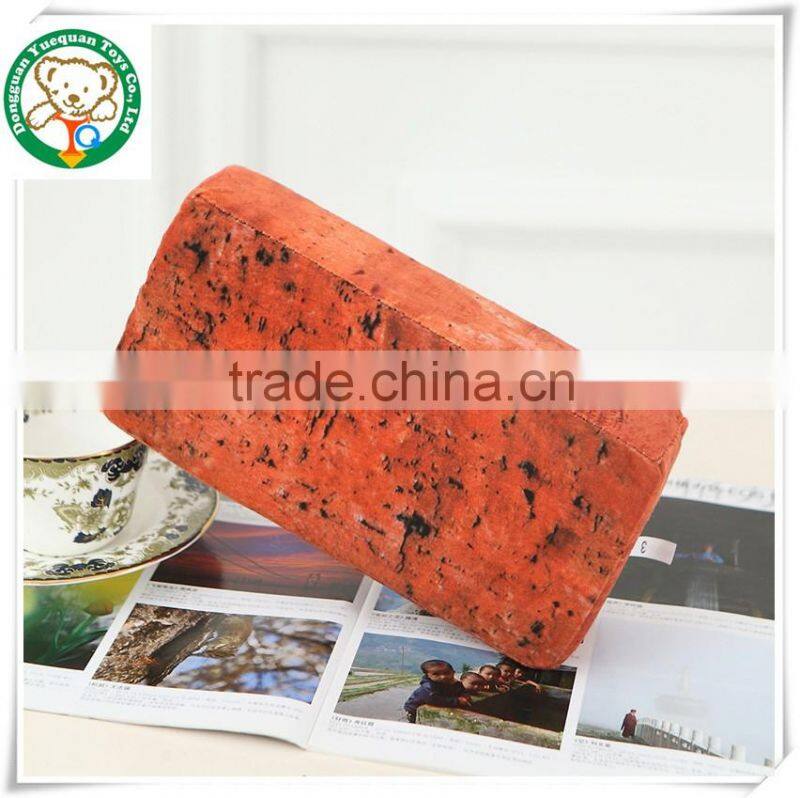 2016 new brick wood selling plush toys funny car accessories Home Furnishing realistic creative pillow