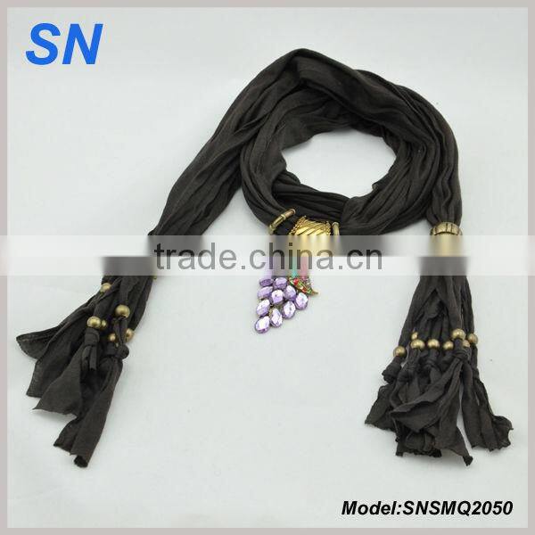 Hot Selling Polyester Alloy Jewelry Beads Pendant Scarf