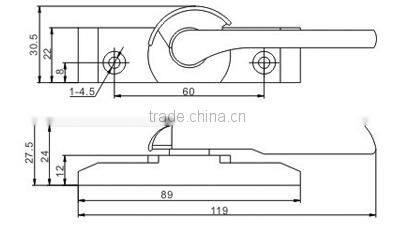 Crescent Lock For PVC Window Hardware,Sliding Window Lock