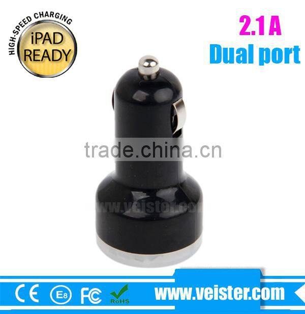 5V 2.1A Dual USB Car Adapter for iPhone, smartphone