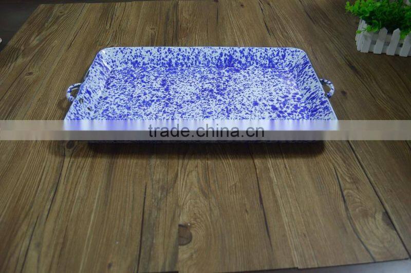 9093 Enamel middle rectangle tray