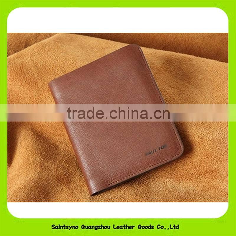 16390 Top selling fashion RFID blocking top grain leather wallet for men
