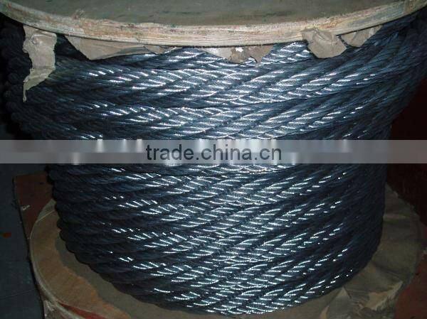manufacture for 304/316 6*19+FC galvanized steel wire rope for fishing