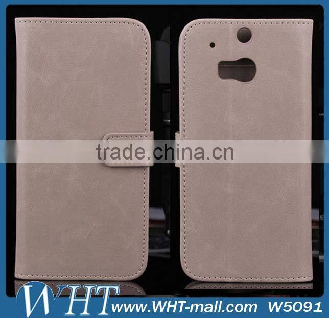 China Wholesale Mobile Accessory for Smartphone Leather Case for HTC One 2 M8