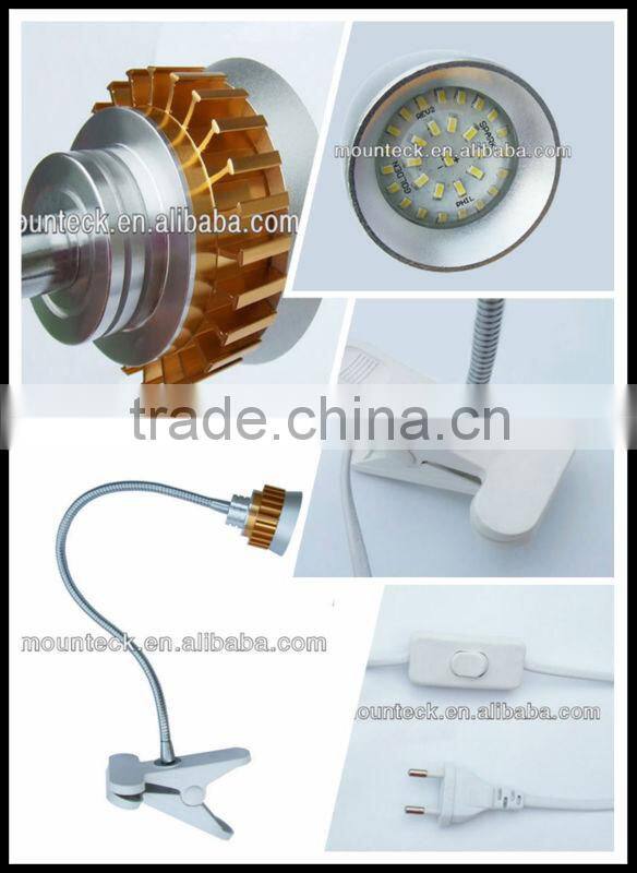 Made in China shadeless table lamps flexible bed reading light
