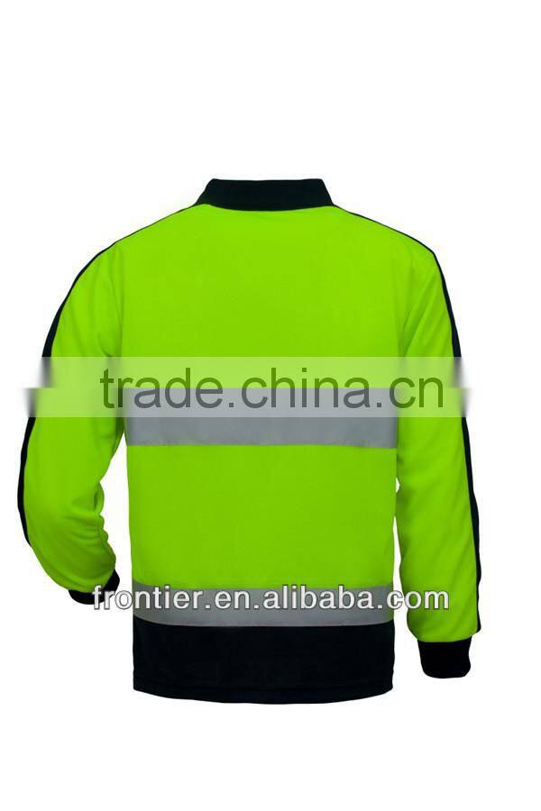 high visibility safety T-shirt, long sleeve with reflective tape