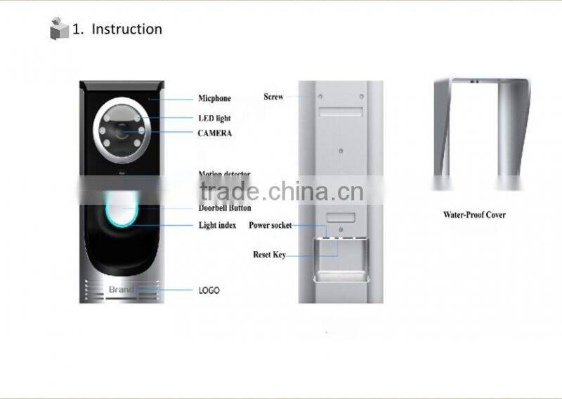 Full Duplex Audio Video Door Phone Door Bell Monitoring Outdoor Bell Wireless Smart IP doorbell