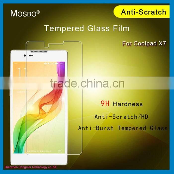 Top quality 9H 2.5D Tempered glass screen protector for Coolpad X7, Paypal also accepted