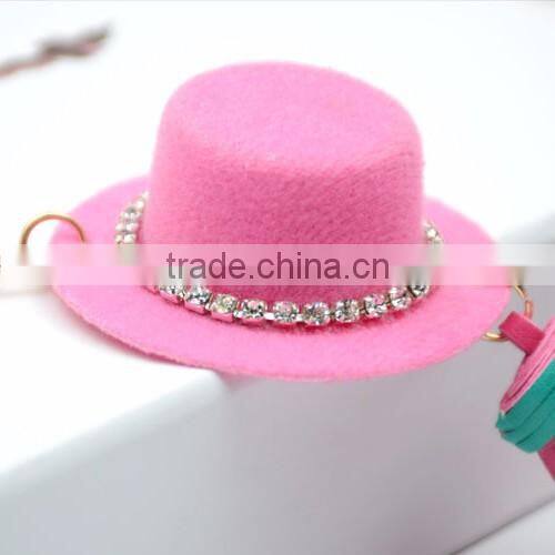 Wholesale Fashion Women Elegant PU Leather Keychain With Metal Pendant Keychain KC13132