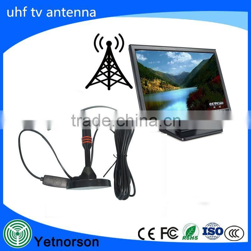 35dBi high gain uhf tv antenna magnetic base active uhf tv antenna for tv box