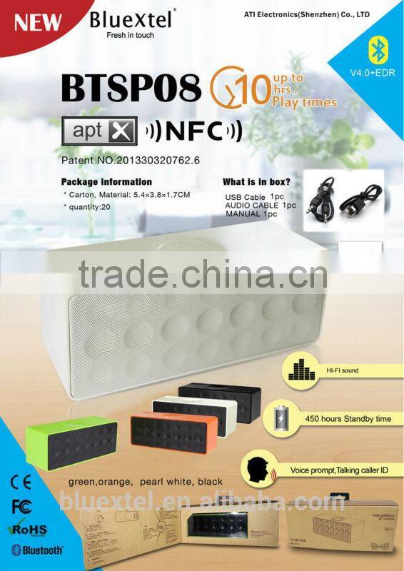 2014 OEM High Quality HiFi Mini NFC Wireless Bluetooth Speakers mini bluetooth speaker box