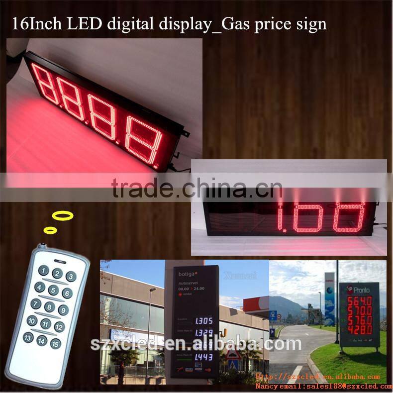 8"10" 12"16"18"20"24"inch Outdoor LED petrol gas price station /7 segment digits LEDTime Temperature display sign