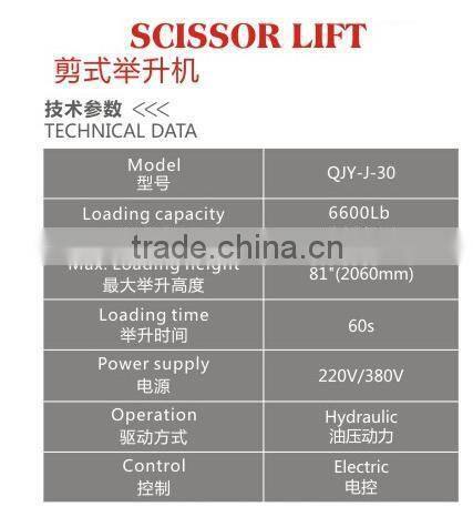 china sicssor lift good quality long time warranty