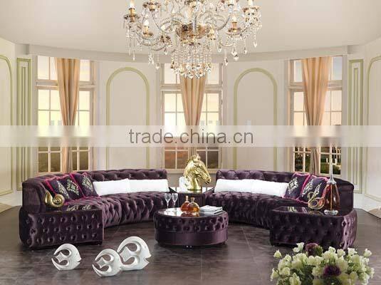 home design funiture classic semi-round fabric chesterfield sofa AL034
