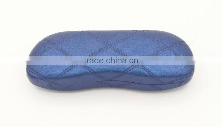 Half moon shape fashional leather metal spectacle cases
