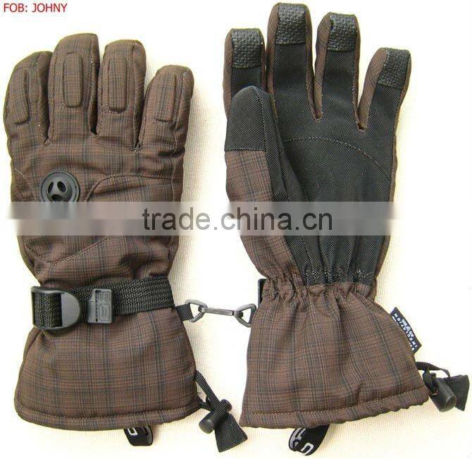 Mens leather sport winter ski glove wih inner glove