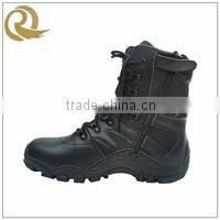 High ankle fashion genuine leather black military combat boots army safety shoes