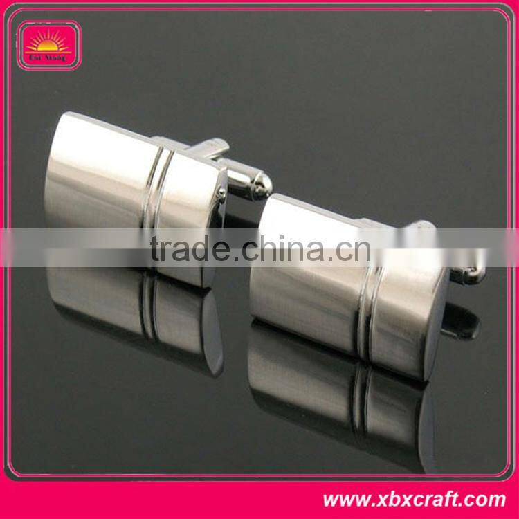 Polished and ornament silver plated cufflinks