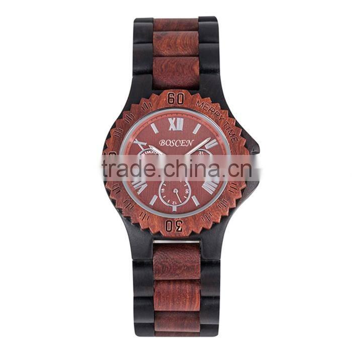 2016 Boscen Hot Quality Custom Printing Logo Low Price Wooden Wood Watches Face