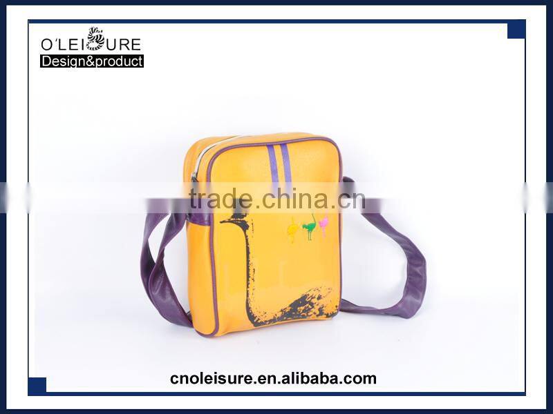 Vertical type single shoulder bag Outdoor leisure travel bag cross body man printing and embroidery bag