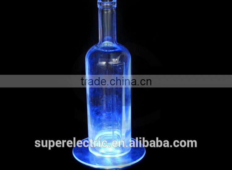 Hot sale transparent led bottle mats customized design light up led drink coaster