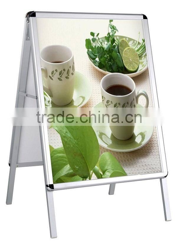 Fashion Design Picture Frame Stand Aluminum Frame Floor Display Stand