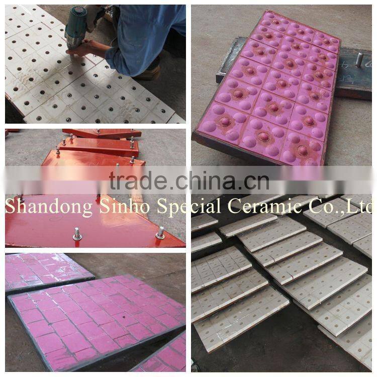95% High Alumina Ceramic Hemisphere Tiles For Chute Lining Plates