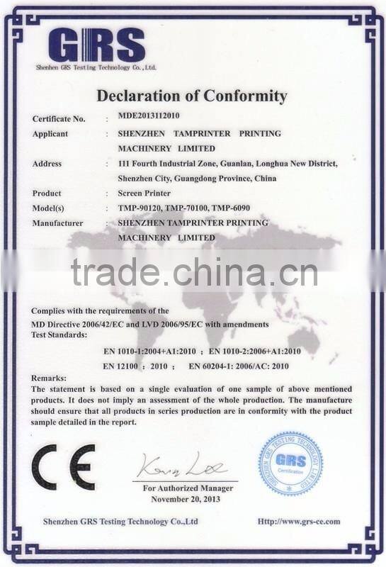 TMP-90120 Card Paper Trademark Calendar Oblique Arm Type Flat Screen Printer