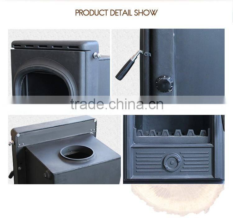 Wood pellets fireplace with stainless steel artificial fireplace mantel