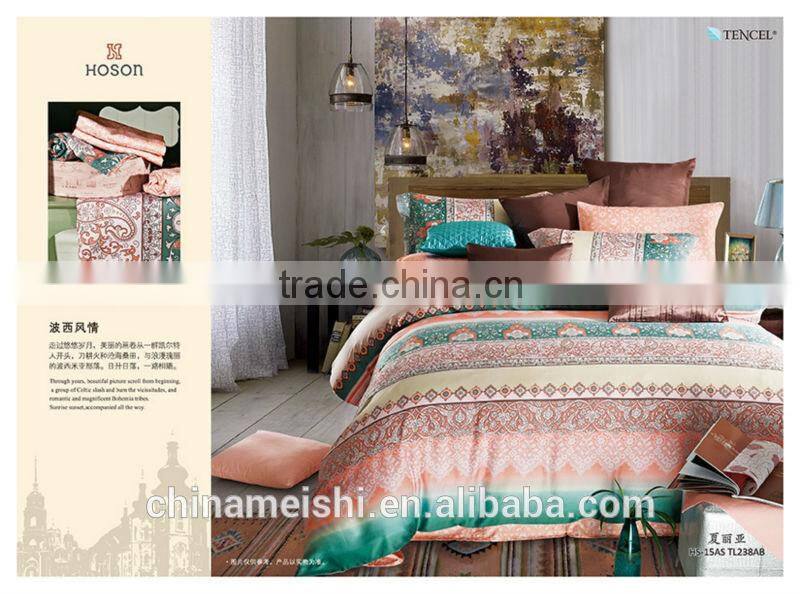 100% Reactive printing Tencel bedding set luxury duvet cover set for adult