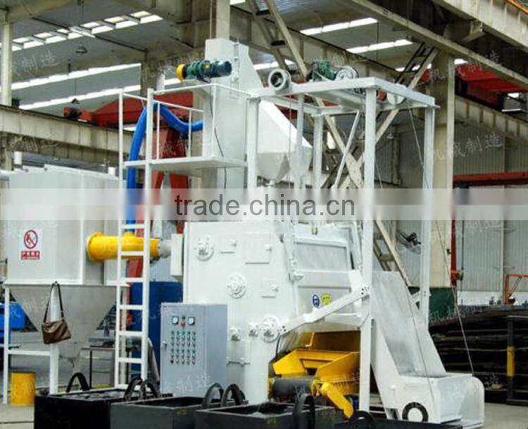 Q32 Tumble rubber/steel belt barrel shot blasting equipment China