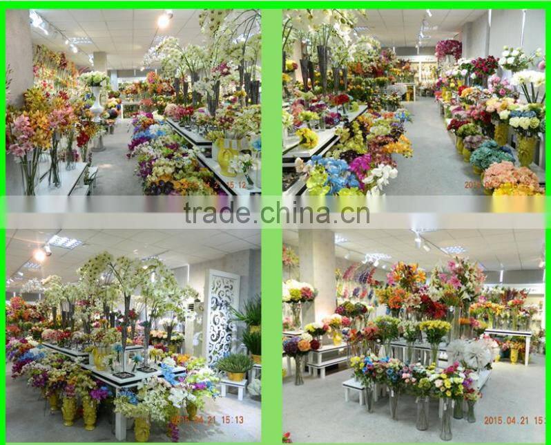 China different kinds fabric lily flower with glue - five heads