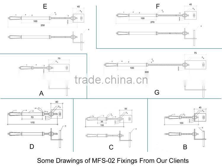 Stainless Steel Grade 304 316 Restraint Fixing System,Marble Fixings for UK Building Facades (MFS-02)