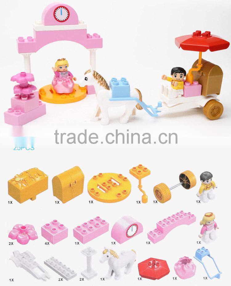 2015 High Quality Toys For Children ! 25PCS Princes Princess Plastic Building Blocks Toys For Kids