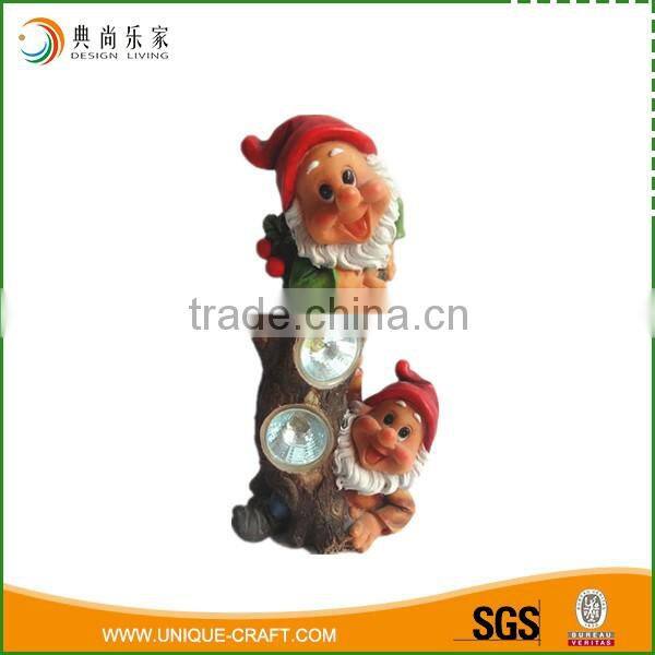 Novelty gnome resin trunk with solar light