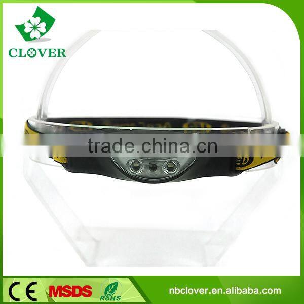 OEM available ABS material 3 modes high power headlamp 3 LED 50 lumens headlight led