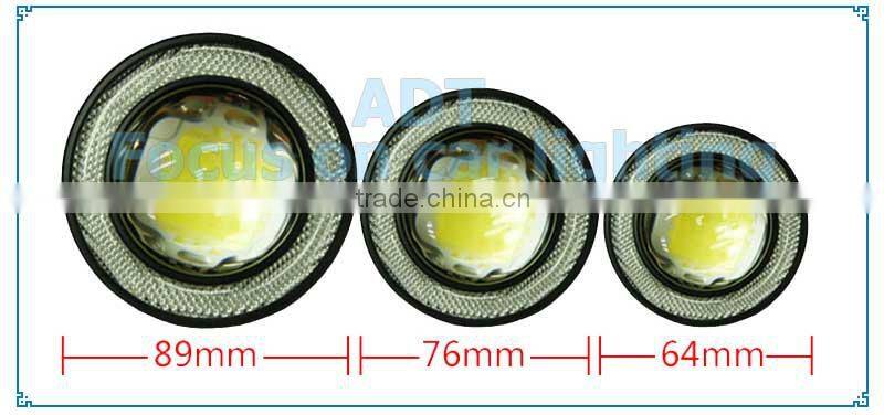 3 inch COB 10W LED Fog Lights with Blue COB Halo Angel Eye Rings Car DRL