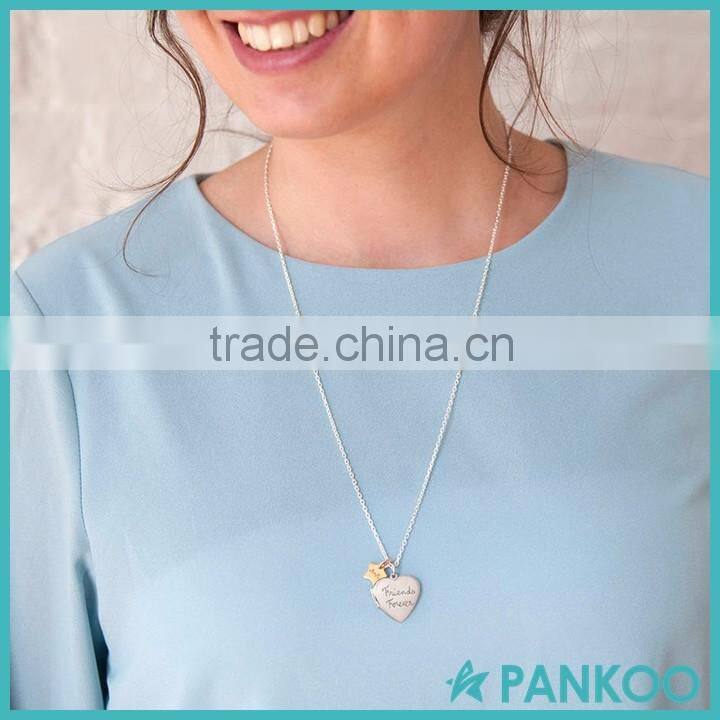 Personalised 925 sterling silver Heart Locket pendant With Mini Charm