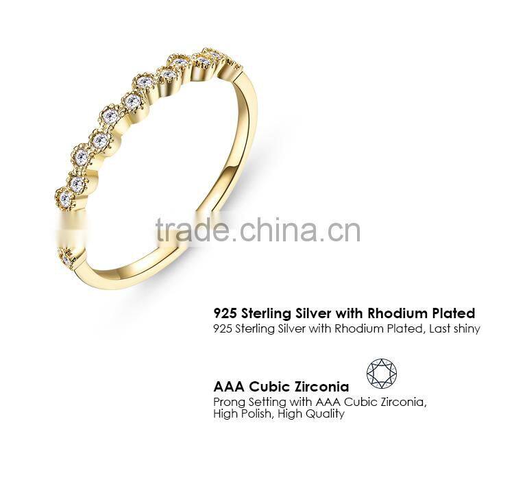 Ring 925 Sterling Silver All White CZ Ring Fashion Women Jewelry