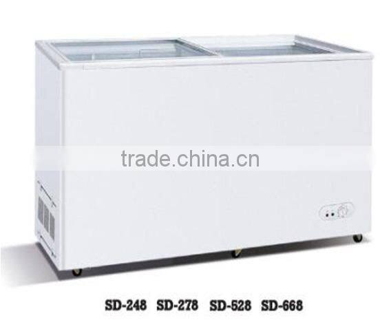 Commercial 110V glass door ice cream chest freezer