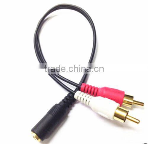 3.5mm AUX-IN adapter jack RCA extension 2 male to 1 female